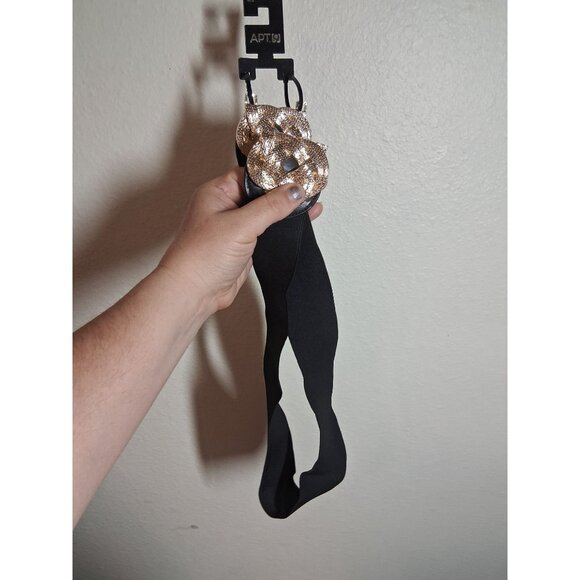 NWT Apt 9 Belt 34" Elastic Gold Black Business Casual Office Professional - Picture 2 of 4